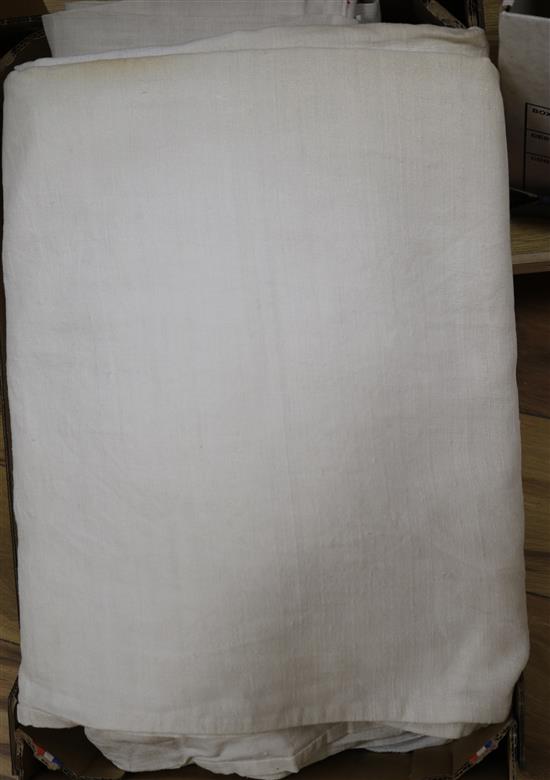 Five coarse French provincial linen sheets